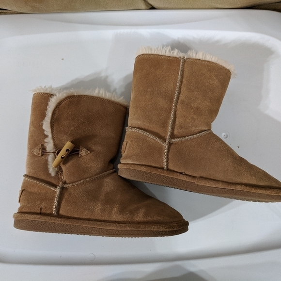 Bjorndal Joey Brown Tan Leather and Wool Sherpa Lined Boots - size 6 - Picture 2 of 7